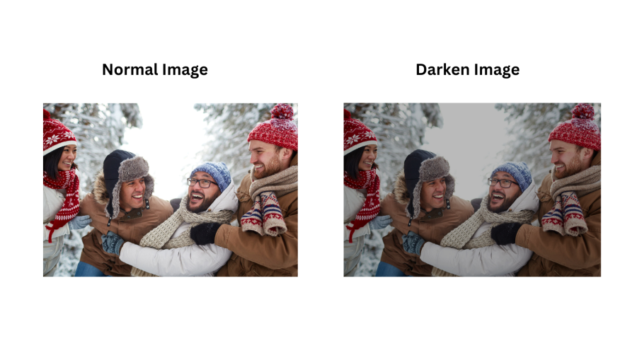 Darken image before and after