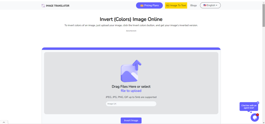 Image translator invert image tool 